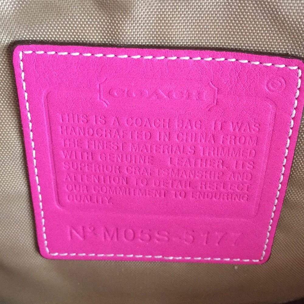 Authentic Coach Leather Heritage Stripe Diaper Bag - Picture 3 of 5